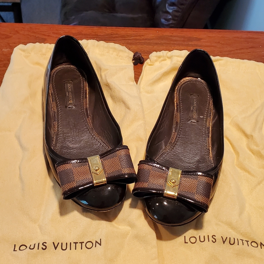 Louis vuitton damier patent leather flats - Picture 2 of 4